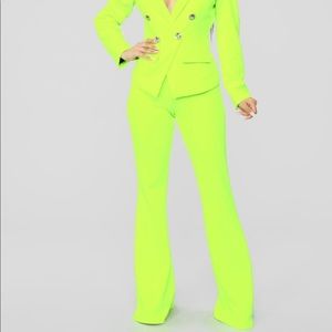 Fashion Nova Lime Green Suit Set